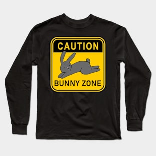 Caution Bunny Zone Long Sleeve T-Shirt